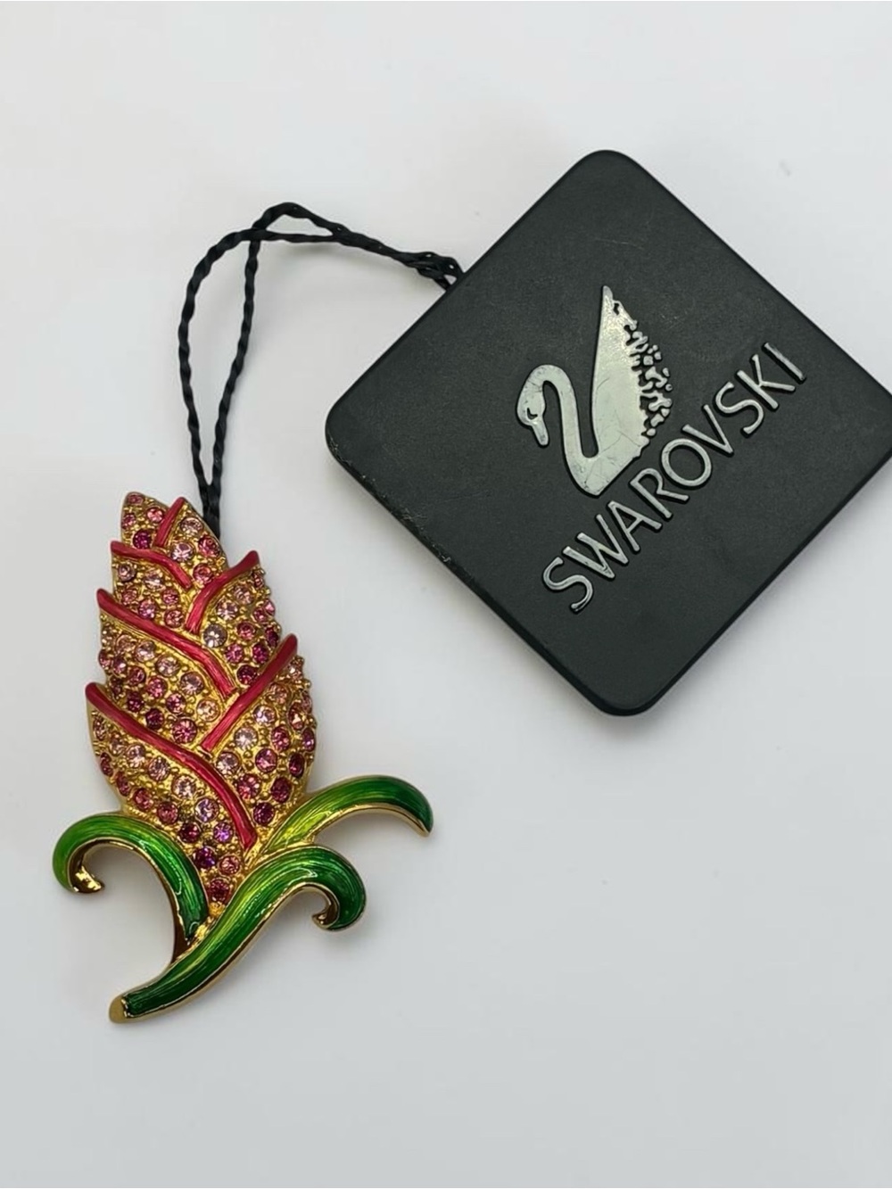 Rare Swarovski Signed Swan Crystal Fruit Flower Brooch Pin